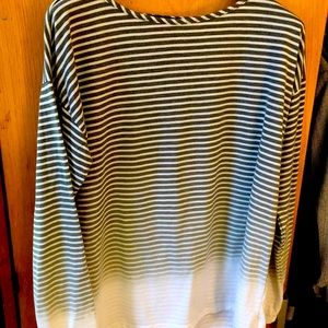 Vince Camuto Striped Ombre Green Long Sleeve Tee Shirt - Size Small